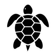 Obraz premium vector illustration of a turtle silhouette white background 