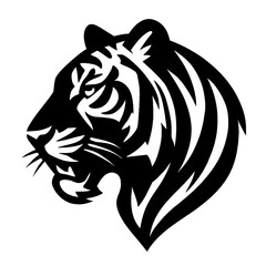 silhouette tiger  head vector illustration