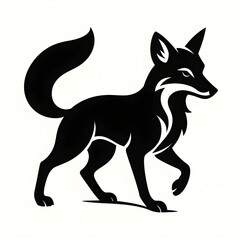 fox silhouette victor style whit white background 