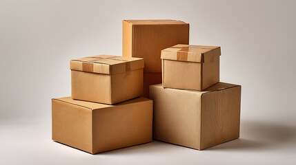 Stack of cardboard boxes for shipping and moving