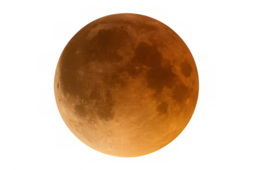 Glowing orange supermoon illuminating dark cosmic background, representing astronomical phenomenon