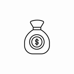 dollar bag icon sign vector