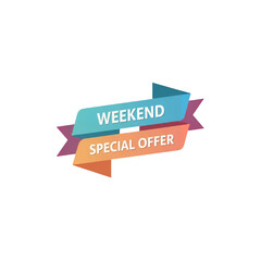 Weekend Sale Banner Tag – Ribbon Style Transparent PNG Label