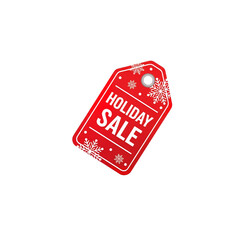 Christmas Snowflake Sale Tag – Festive Red Discount Label PNG