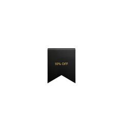 Minimal Black Discount Tag – Modern Gold Accent Transparent PNG
