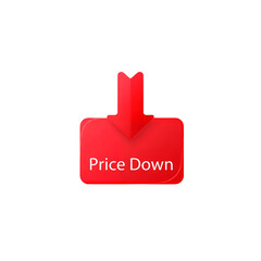 Price Drop Discount Tag – Down Arrow Transparent PNG Label