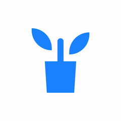 potted plant icon sign vector