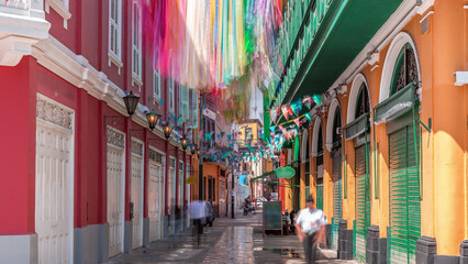 Fototapeta premium Monumental Callao is one of the new fashion areas near Lima timelapse. Lima Peru.