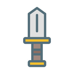 sword. This is a vector single icon with a filled outline style. Suitable for any purpose, such as website design, mobile app design, logo design, pattern design, etc