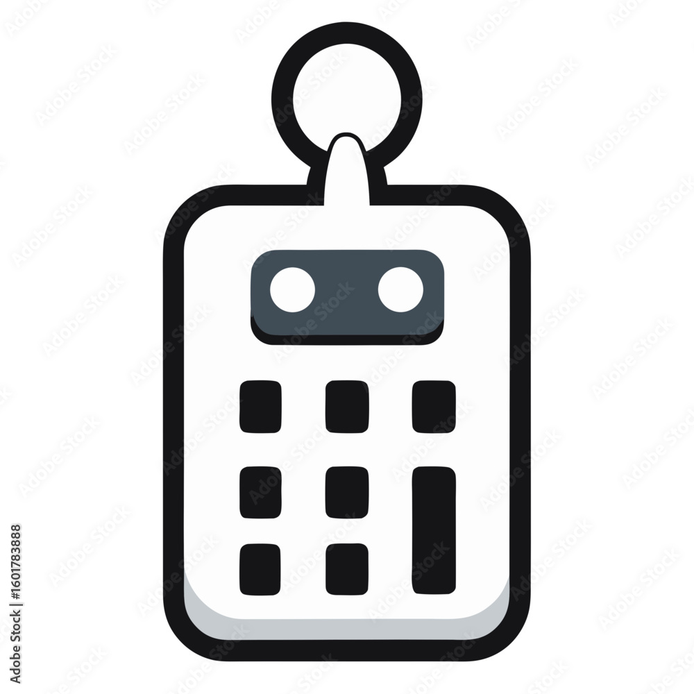 Poster Silhouette of a Raised Button Keypad Design on a Simple Background