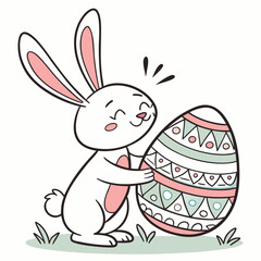 Obraz premium Easter bunny and egg vector set generated by ai