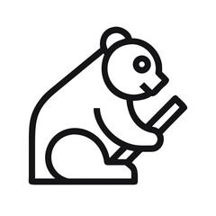 Obraz premium Silhouette of a Giant Panda Enjoying Bamboo in a Serene Setting