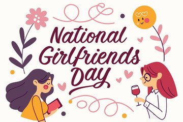NATIONAL GIRLFRIENDS DAY vector illustration