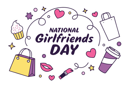 NATIONAL GIRLFRIENDS DAY vector illustration