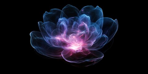 Obraz premium A dreamlike visualization of a flower growing into a glowing cosmic shape