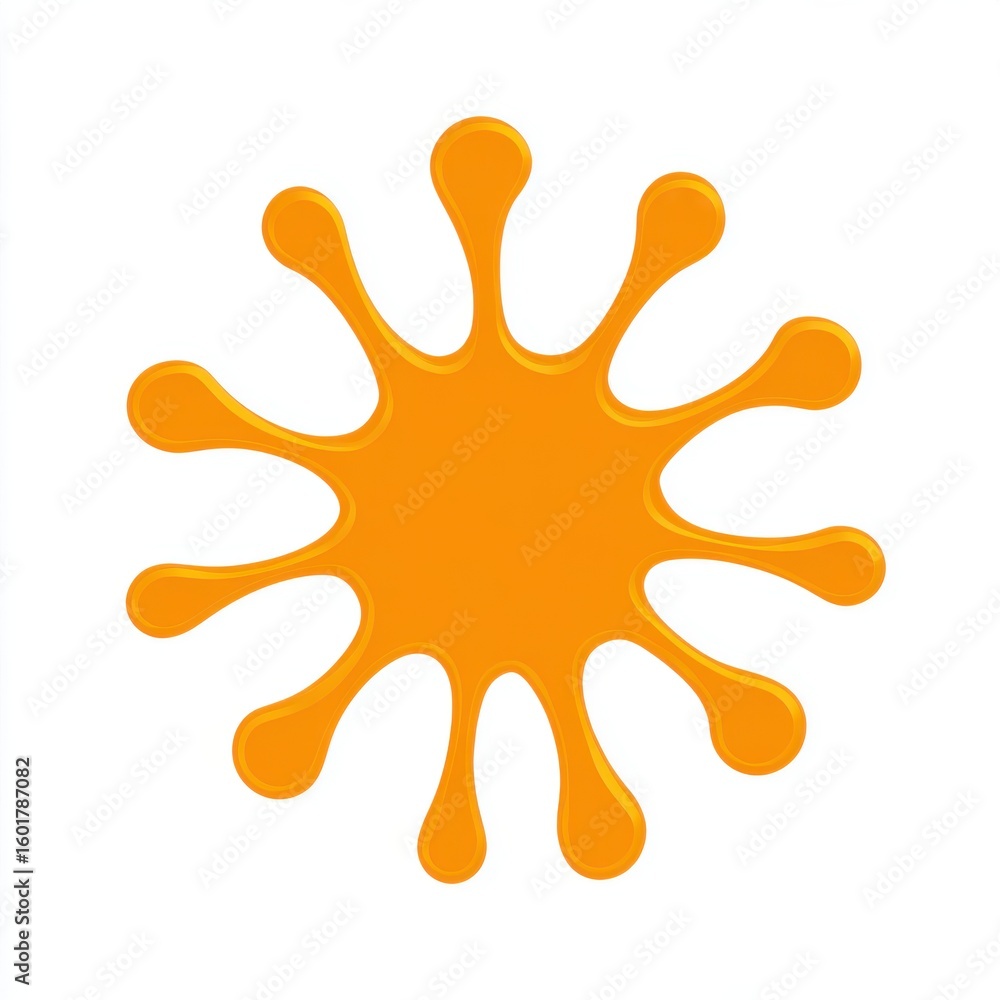 Poster abstract orange blob illustration with rounded extensions on white background