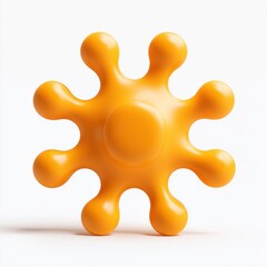 Obraz premium Abstract Orange 3D Spiky Shape on White Background