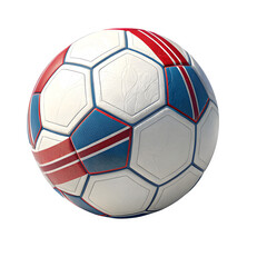 Obraz premium Classic soccer ball with red white and blue panels