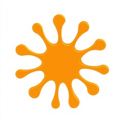 Abstract Orange Blob Illustration with Rounded Extensions on White Background