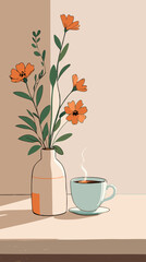 Fototapeta na wymiar still life with orange flowers