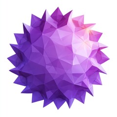 Abstract Purple and Violet Polygonal Sphere 3D Render