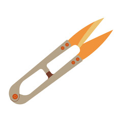 Yarn thread cutter scissors vector illustration. Flat style knitting tool icon