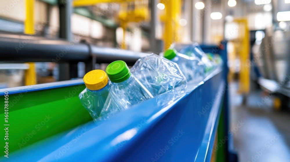 Poster automated recycling line reprocessing plastic into reusable containers with zero-emission equipment