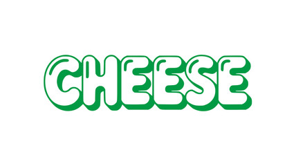 Naklejka premium Green Cheese Text Graphic.