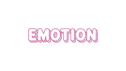 Pink Emotion Text on Black Background.