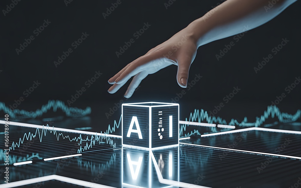 Poster unlock the power of ai with a touch, visualize data insights and predictions for business success to