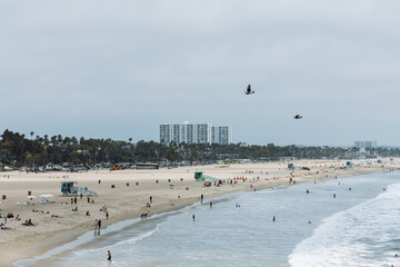 Santa Monica Beach, California at noon