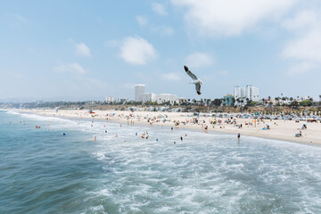 Santa Monica Beach, California at noon