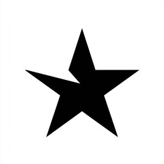 Obraz premium Black Star Shape on White Background Simple Geometric Design