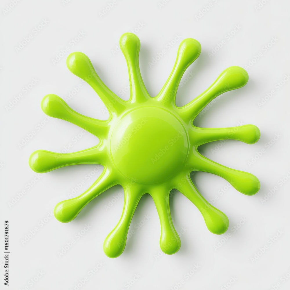 Poster bright lime green abstract blob on white background
