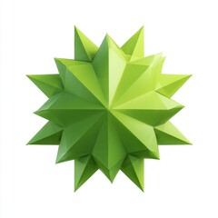 Bright Green Geometric Star Shape 3D Render