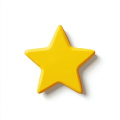 Obraz premium Bright Yellow Five Pointed Star on White Background