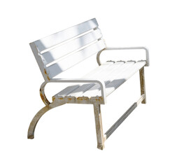 rusty white outdoor garden chair isolated