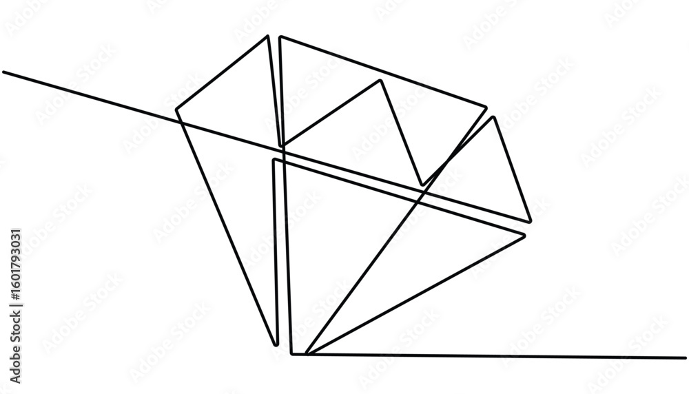 Poster continuous line drawing of diamond icon. hand drawn symbol vector illustration, continuous one line 