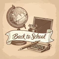Vintage Back to School Illustration