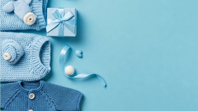 blue baby shower background invitation video