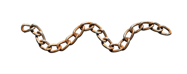old rusty chain wave isolated
