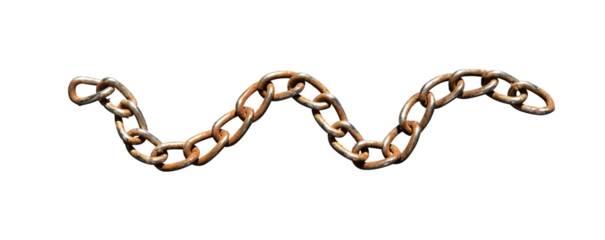 old rusty chain wave isolated