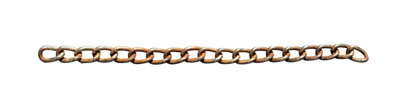 old rusty chain isolated element