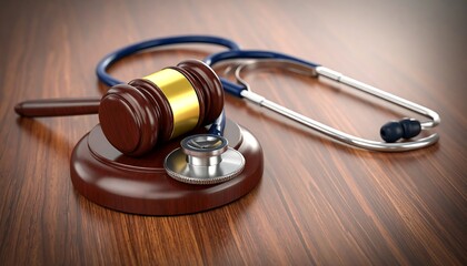 Medical law gavel and stethoscope