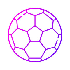 Obraz premium Soccer ball icon in gradient pink and purple outline design 