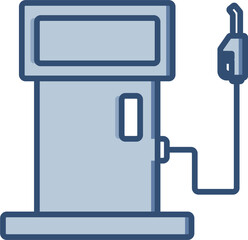 Fuel pump vector icon with transparent background. Changeable blue color design.