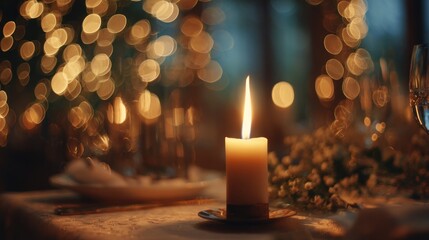 Candlelit dinner table