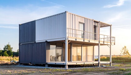 Obraz premium Modern modular home under construction