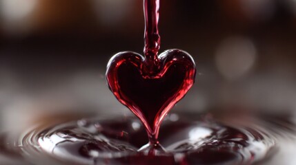 Heart-shaped liquid drop