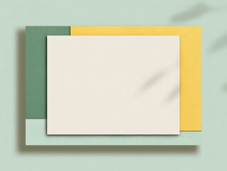 Minimalist Text Box Card with Multicolor Border and Whimsical Floral Accent